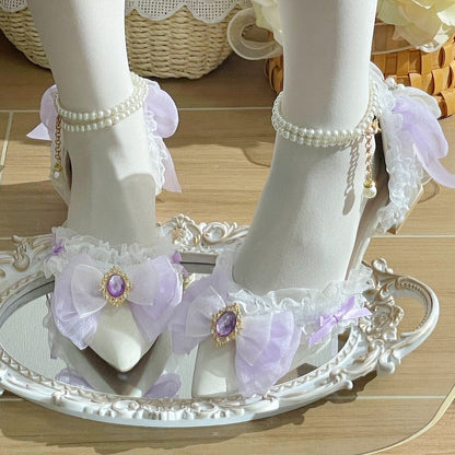 Lace Flower Heels Shoes SE23558